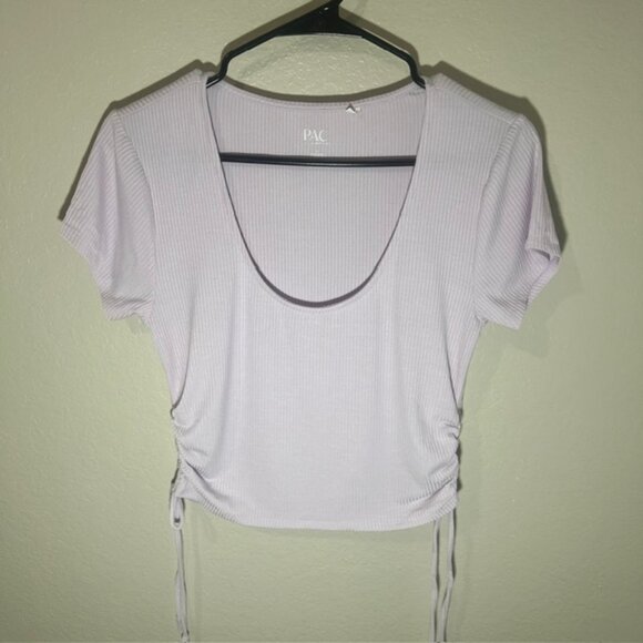 PAC Sun Ribbed Ruched Crop Top - Picture 4 of 5